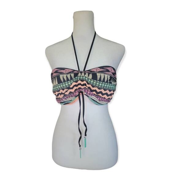 Seafolly Australia Boho Printed Strapless Bandeau Bikini Top Women's Size 8 - Picture 1 of 11